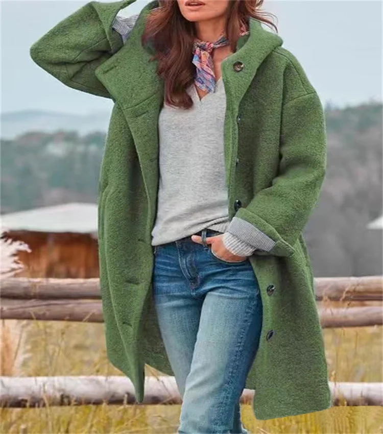 Brownm Hipster Trench Long Sleeve Winter Loose Coats