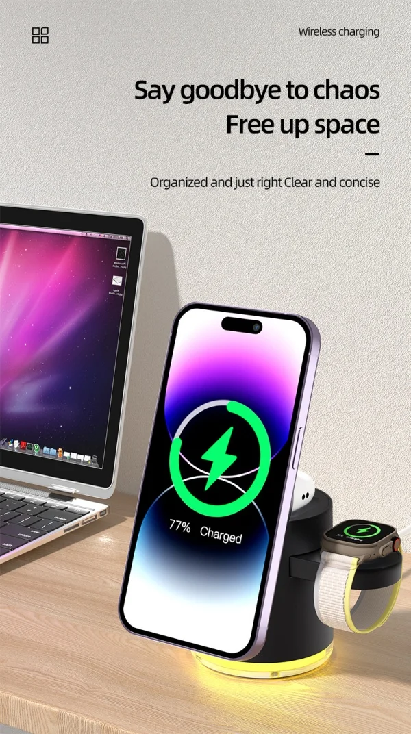 Magnetic 3-in-1 Wireless Charger