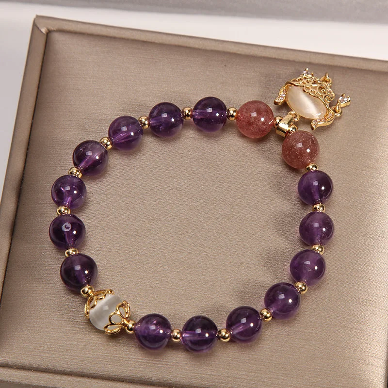Crown Amethyst Jade Bracelet