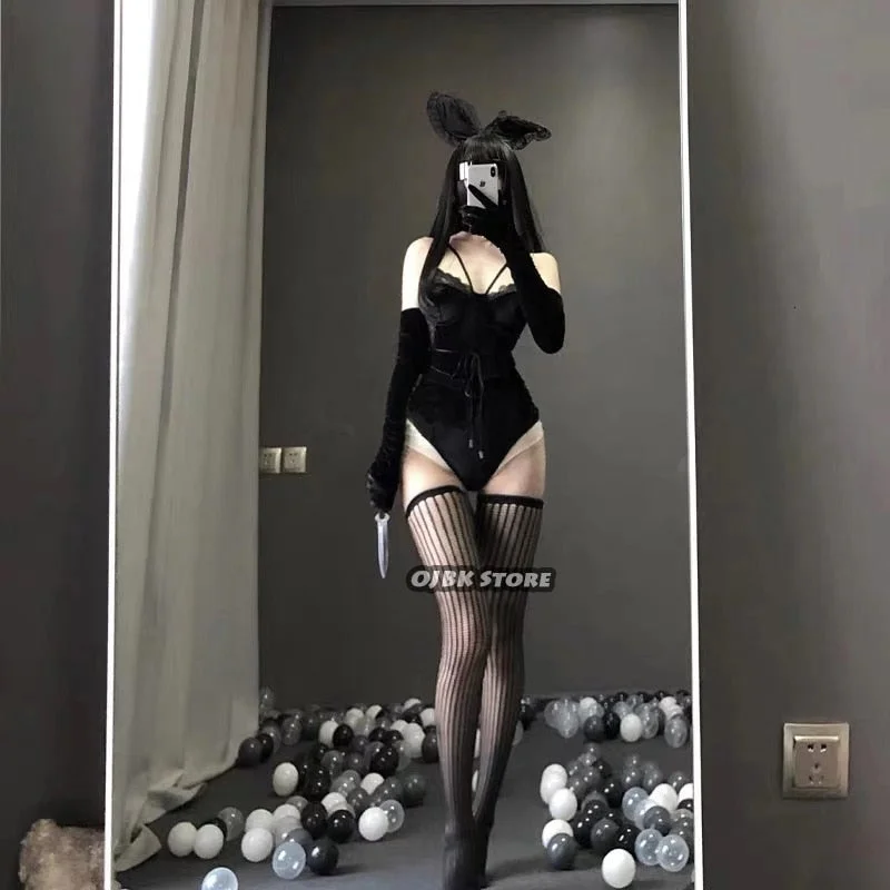 Bunny Girl Sexy Anime Cosplay Costume 3 Colours Rabbit Bodysuit Erotic Outfit For Woman Wrapped Chest Sweet Gift for Girlfriend