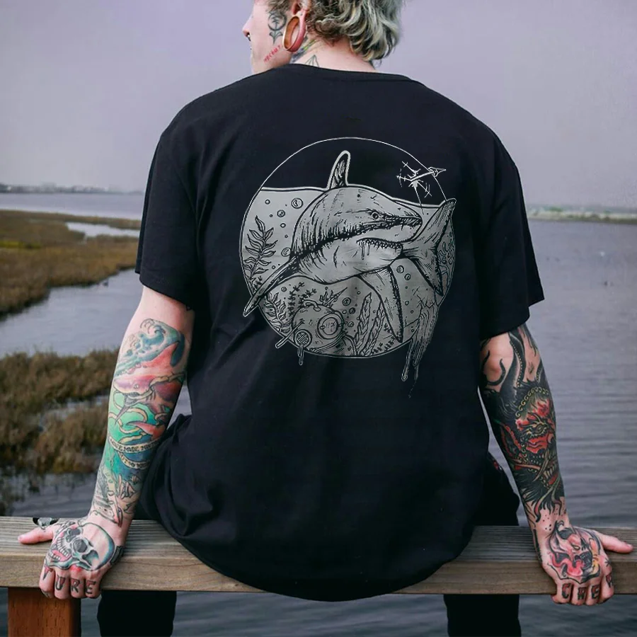 Fierce Shark Printed Men's T-shirt