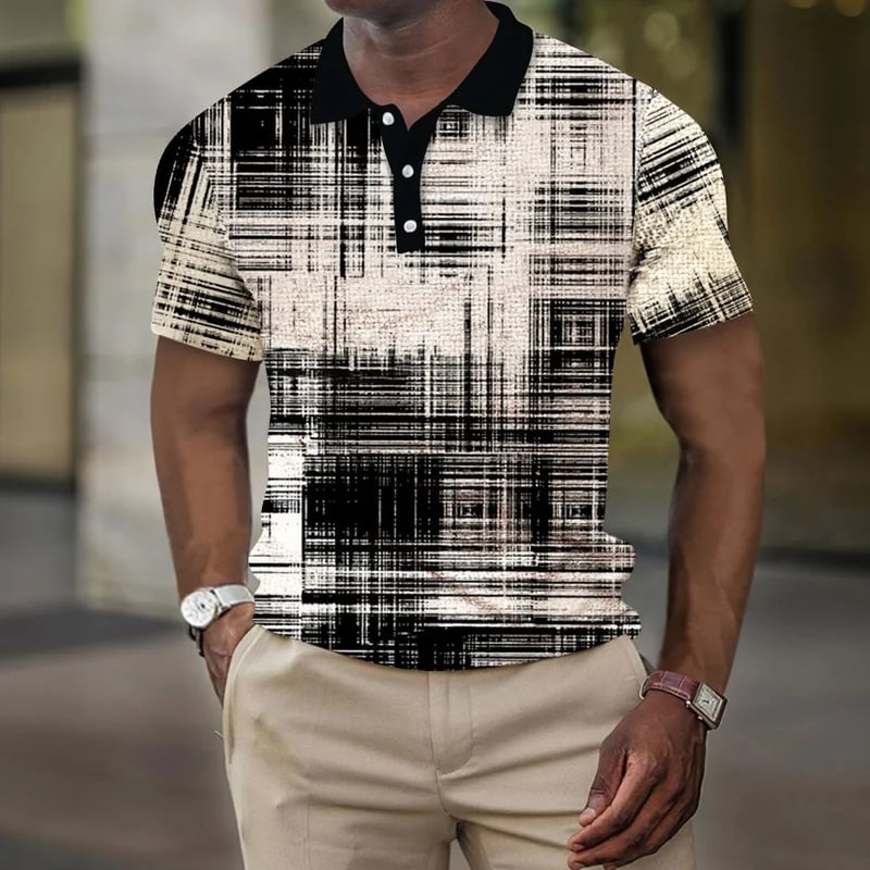 Men's Business Color Block Casual Polo Shirt