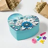 Flower DIY Diamond Painting Heart-Shaped Jewelry Box Decorative Storage Case