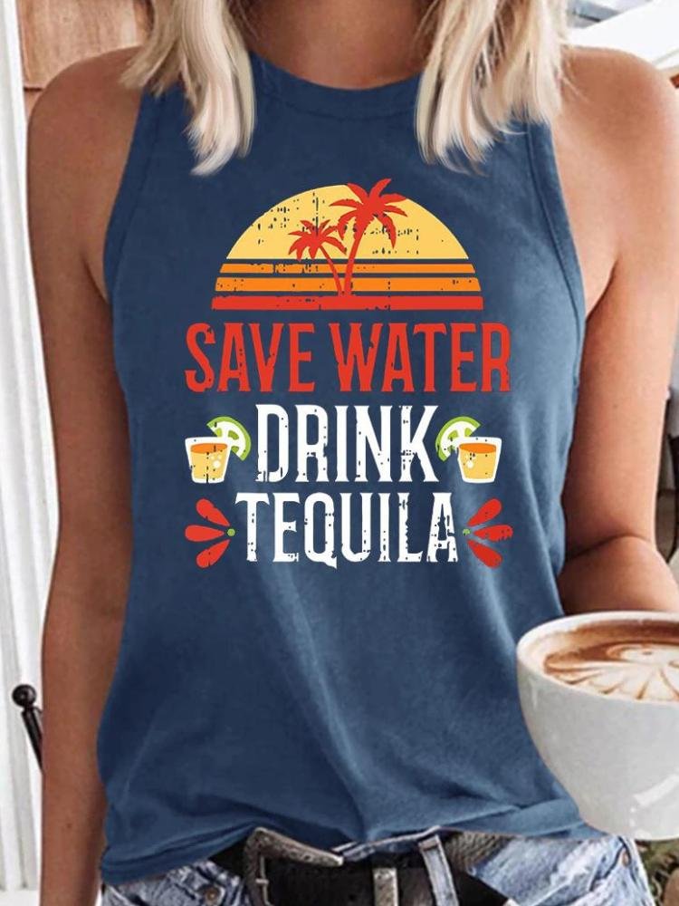 Women's Save Water Drink Tequila Tank Top