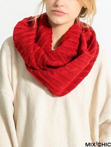 Casual Solid Color Wool Knit Scarves Necks Daily Commuting Accessories