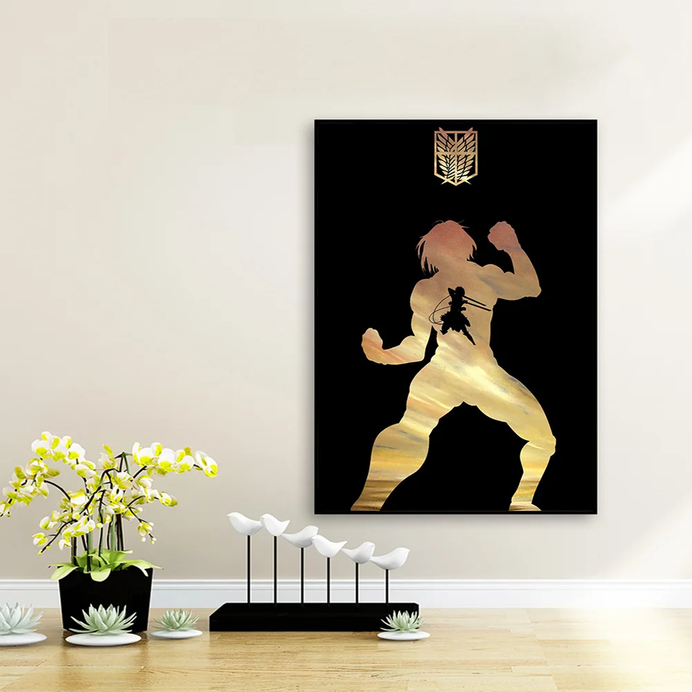 Full Round Diamond Painting 35*50cm - Attack On Titan - Silhouette