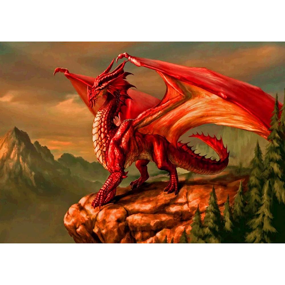 Full Round Diamond Painting Red Dragon