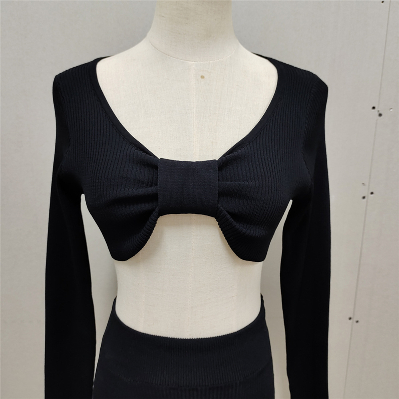 Ootddress Knitted Two Piece Dress Women Outfits Long Sleeve Crop Top and Midi Skirt High Split Out Dress Set Female Bodycon White 23 Ootddress Knitted Two Piece Dress Women Outfits Long Sleeve Crop Top and Midi Skirt High Split Out Dress Set Female Bodycon White
