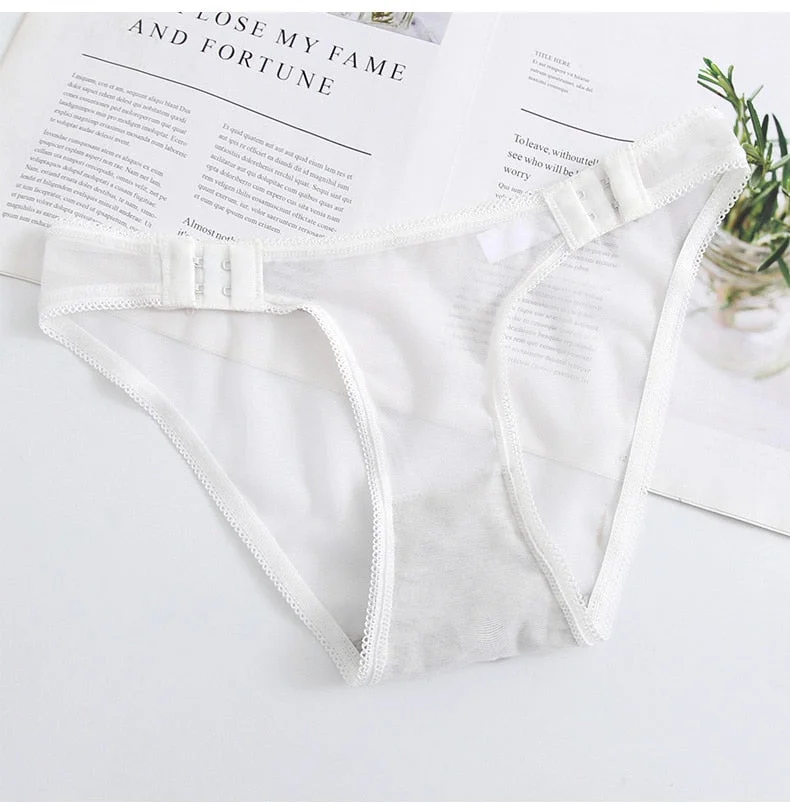 Adjustable Buckle Panties Women Low-Rise Briefs Underwear Sexy Lace 6 Color Underpants Lovely Girl Secret Intimates Lingerie