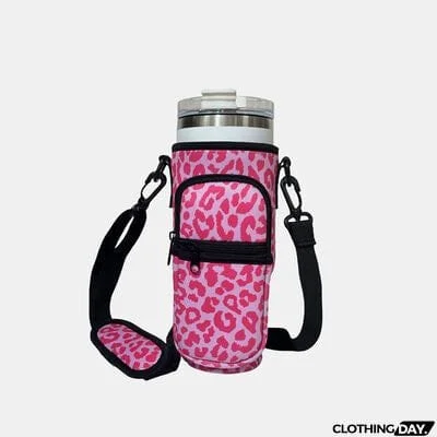 Printed Insulated Tumbler Cup Sleeve With Adjustable Shoulder Strap