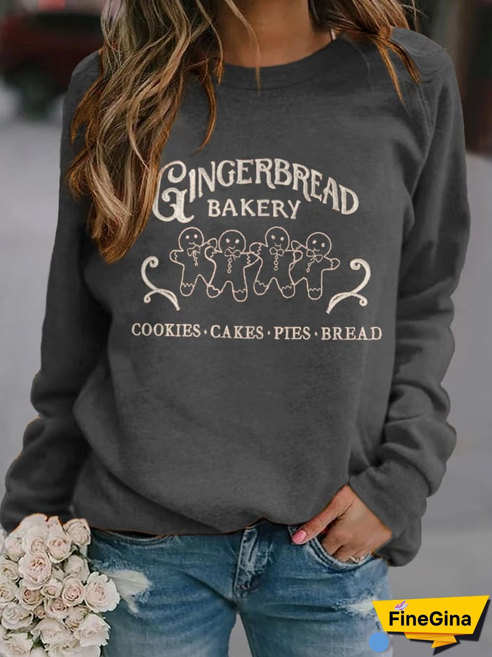 Women's Casual Christmas Print Long Sleeve Sweatshirt