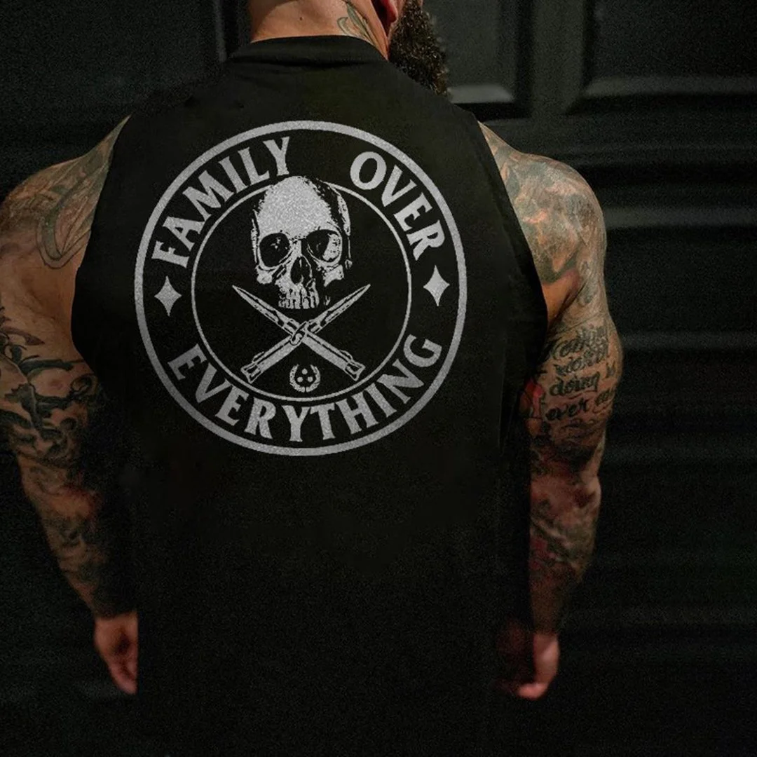 FAMILY OVER print men's versatile printed vest