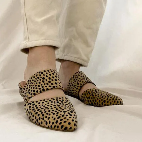  Ladies Fashion Leopard Print Flat Slippers