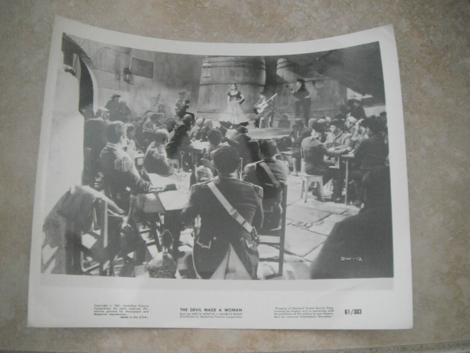 Devil Made a Woman 1961 Montiel Ronet B&W 8x10 Promo Photo Poster painting Lobby Card