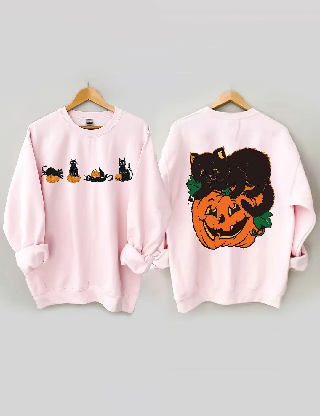 Halloween Pumpkin And Cats Sweatshirt