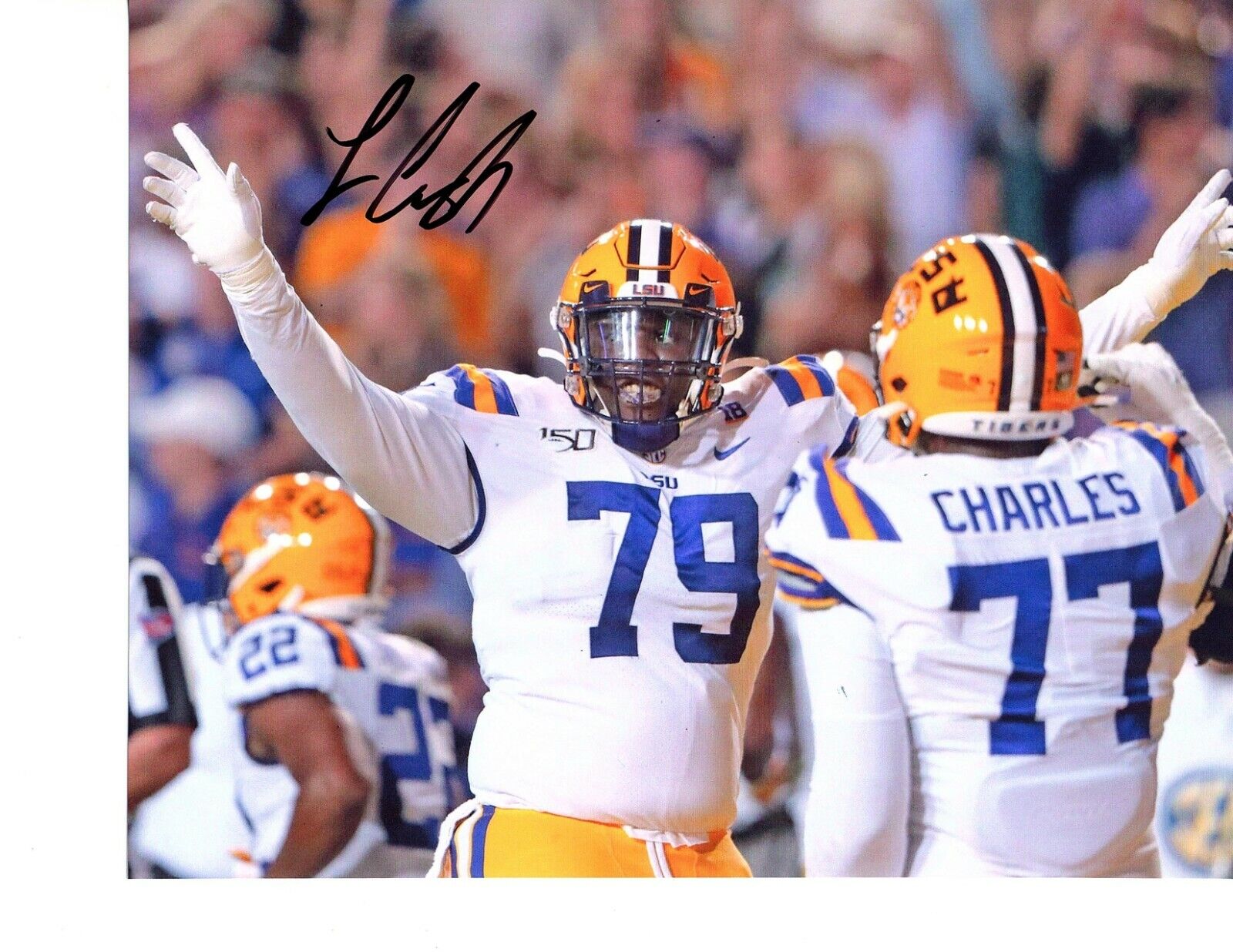 Lloyd Cushenberry LSU signed autographed 8x10 football Photo Poster painting National Champs J