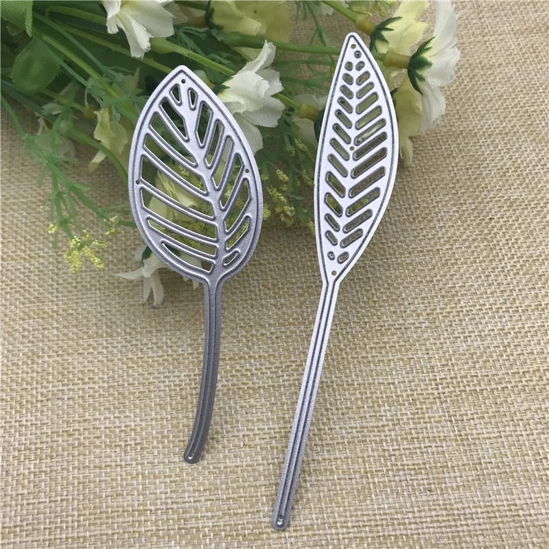 2Pcs new leaves Metal Dies Scrapbooking Metal Cutting Dies Craft Stamps die Cut Embossing Card Make Stencil Frame