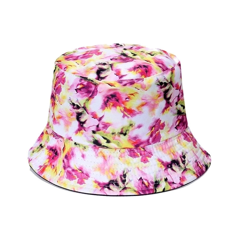 Women’s Hip-hop Bear Printing Flat Eaves Bucket Hat