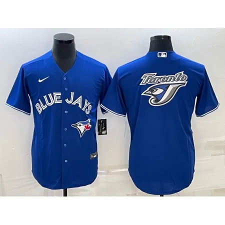 Men's Toronto Blue Jays Royal Team Big Logo Cool Base Stitched Baseball Jersey UCLI