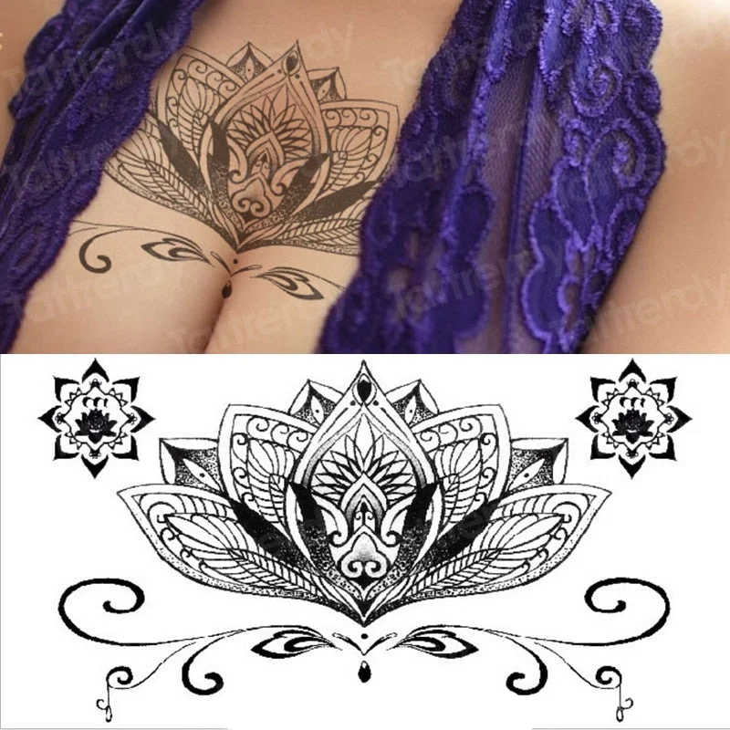 temporary fashion tattoos jewelry body stickers egypt arabic indian mandala temporary tattoo sticker underboob sexy tatoo girls