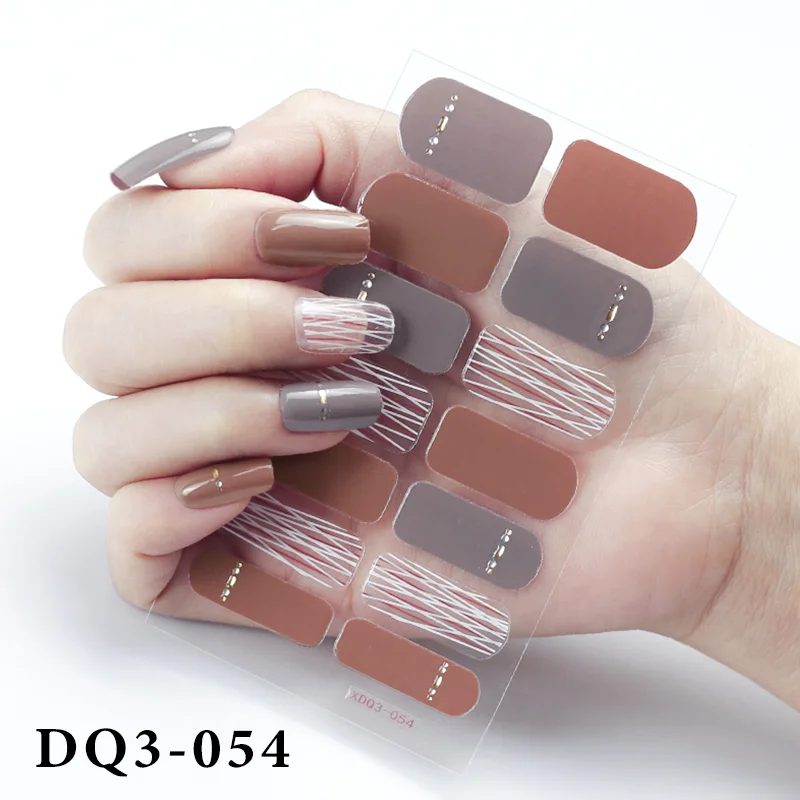 Churchf Nail Stickers Fashion Design Nail Polish Stickers Full Cover Nail Decorations for Manicure Self Adhesive Decals for Nails-Nail Inspo