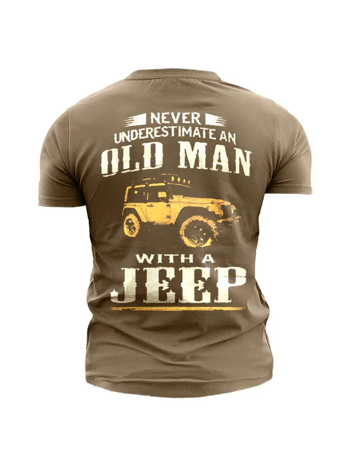 JEEP Printed Cotton Round Neck Short Sleeve | 168DEAL
