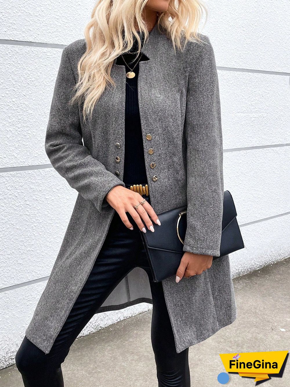 Grey Plain Long Sleeve Jacket