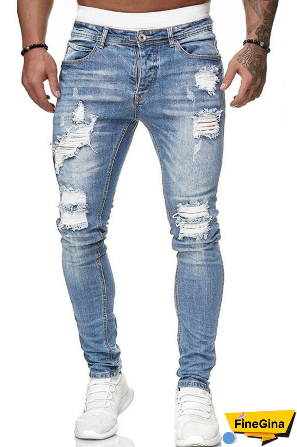 Black Casual Solid Ripped Patchwork Regular Mid Waist Conventional Solid Color Jeans