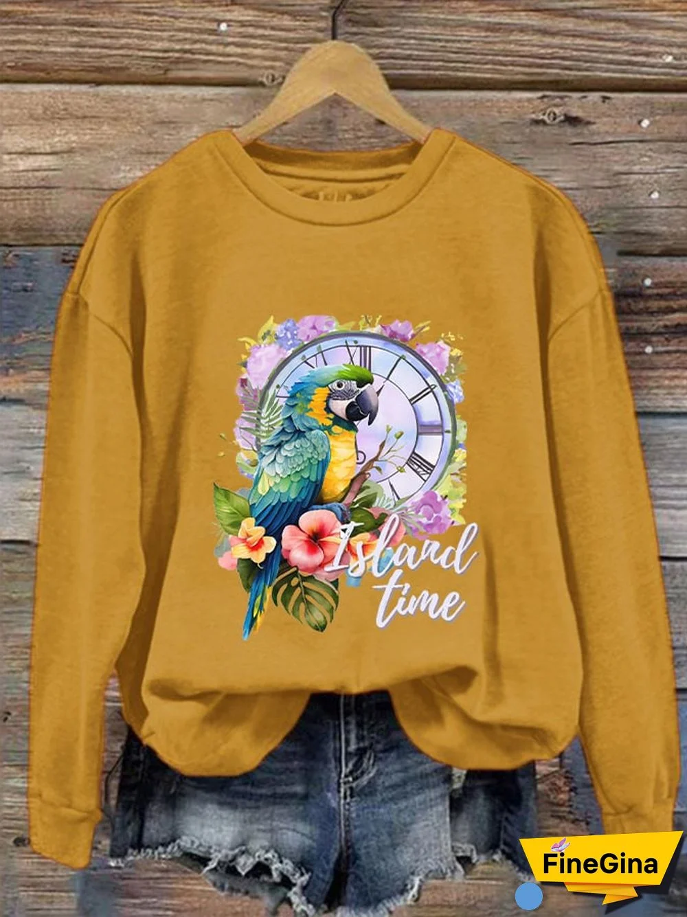 Women's Retro Parrothead Graphic Sweatshirt