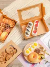 30 Pack Kraft Bakery Box with Clear Window Cookie Box Pastry Box for Gift Giving