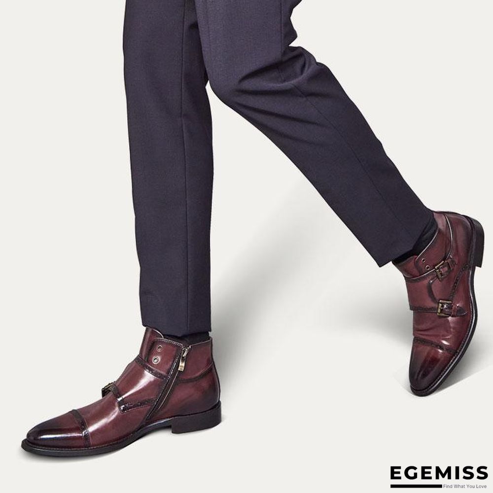 British Style Vintage Hand-carved Bullock Buckle Boots | EGEMISS