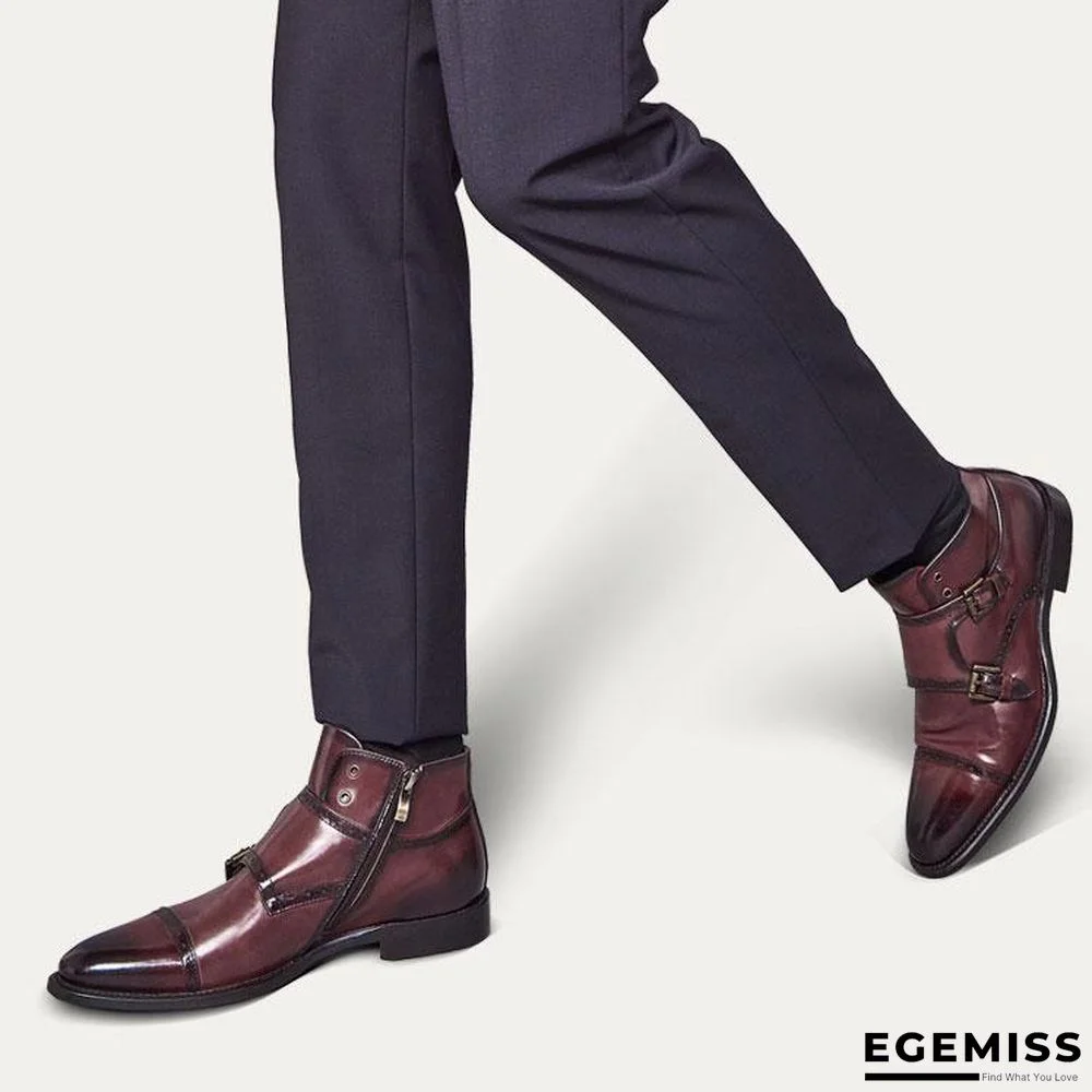 British Style Vintage Hand-carved Bullock Buckle Boots | EGEMISS