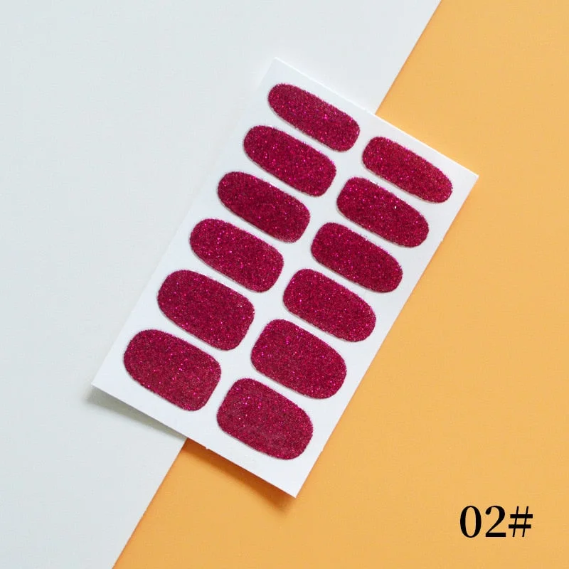 New Designs Full Cover Nail Stickers Fashion Flowers Nail Sticker Set Self Adhesive Manicure Decoracion Nail Strips-Nail Inspo