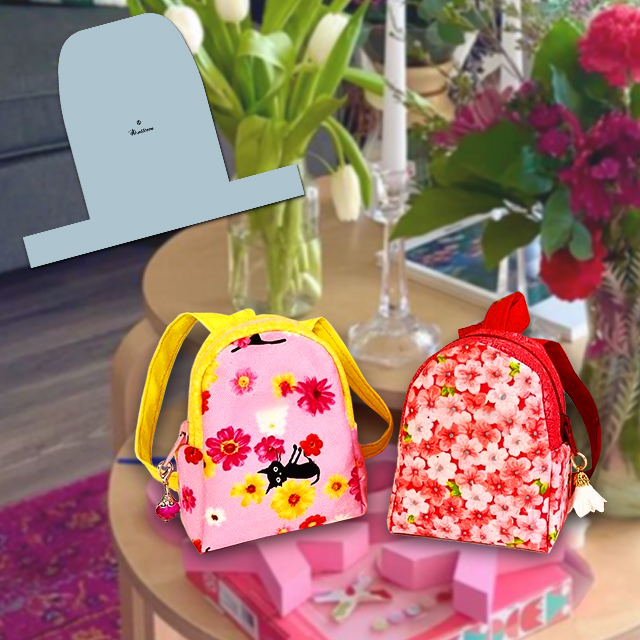 Mini Backpack Zipper Pouch Sewing Template Instructions Included