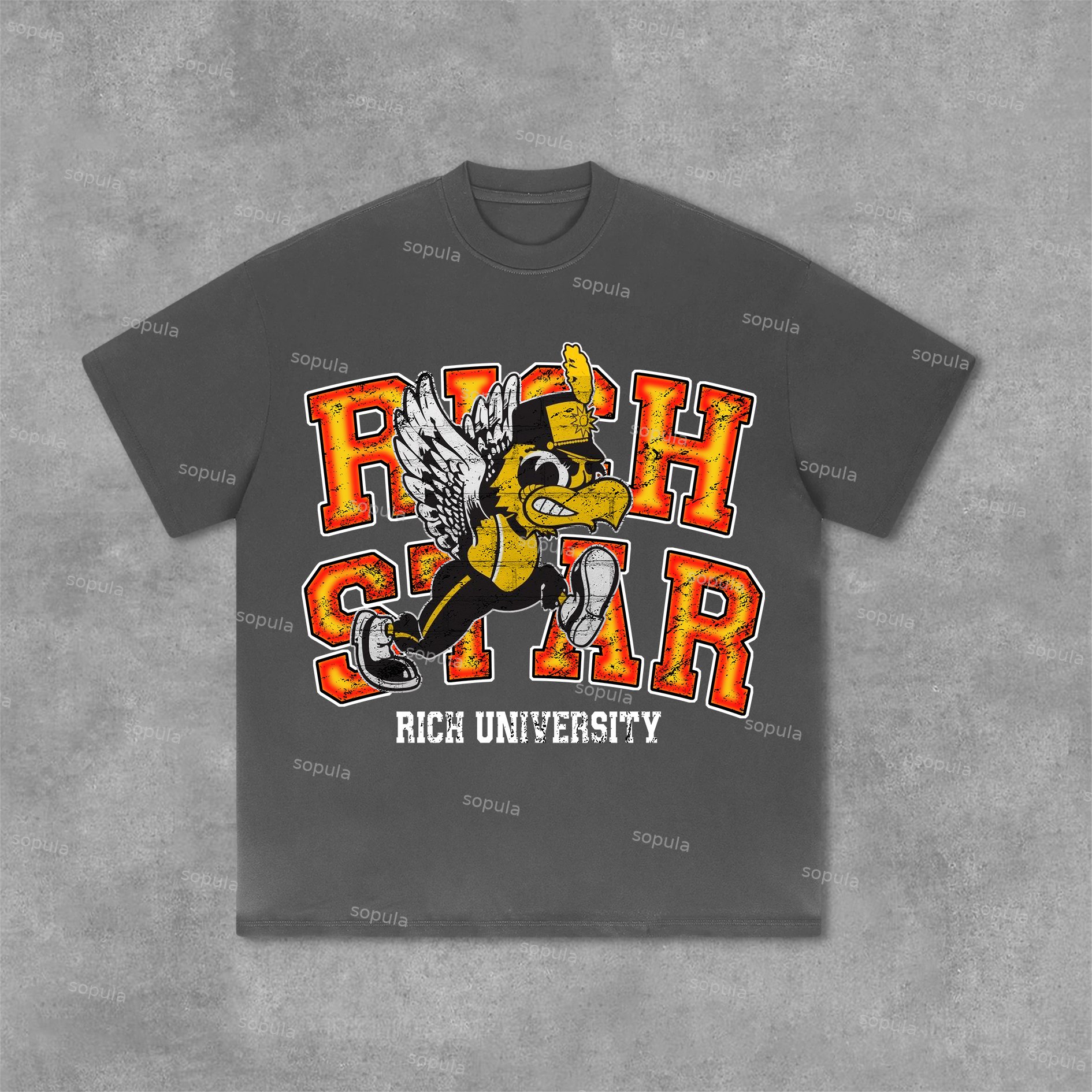 Sopula Vintage Rich Star Graphic Print Cotton T-shirt - SOPULA
