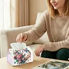 Pink Roses DIY PULeather Diamond Painting Tissue Box for Adults Beginners Decorative Diamond Art Paper Storage Holder for Living Room Bedroom Bathroom Table Decor
