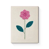 Pink Flower Stem - Punch Needle