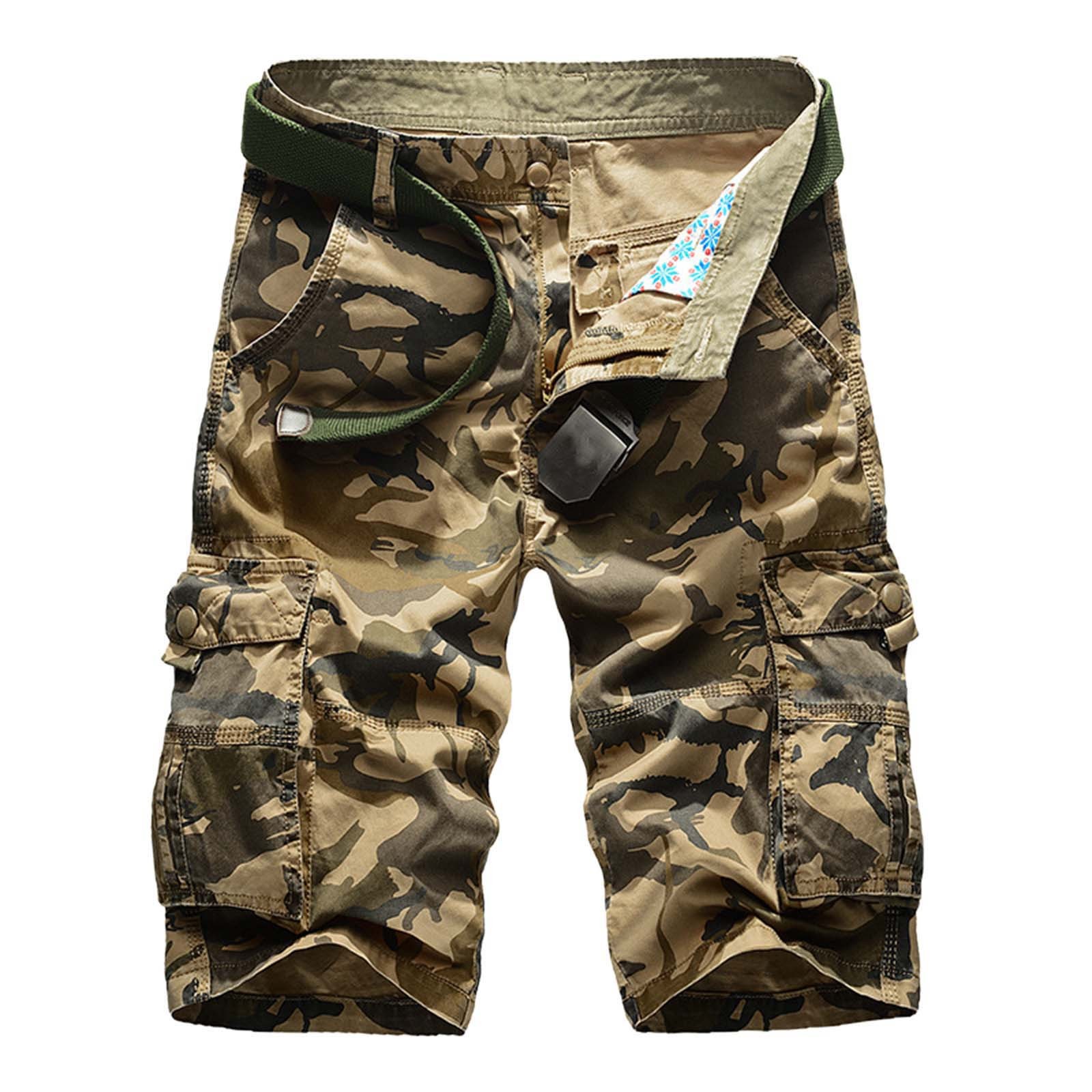 Hiking Pants Quick Drying Tactical Cargo Shorts Mens Waterproof Outdoor Hiking Military Camouflage Pants Multiple Pockets Combat Pants Thin