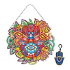 DIY Diamond Painting Hanging Christmas Flower Wreath With Lamp String Kit Home Door Decor