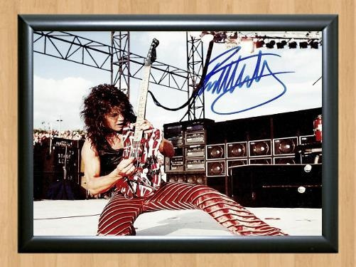 Eddie Van Halen Signed Autographed Photo Poster painting Poster Print Memorabilia A3 Size 11.7x16.5