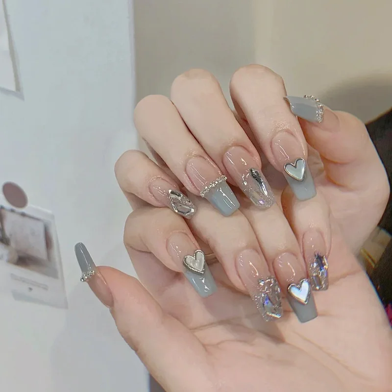 Buyerint 24pcs Wearable Pink Press on Nails – Butterfly Lovely Girl False Nails Tips with Jelly Gel Design  