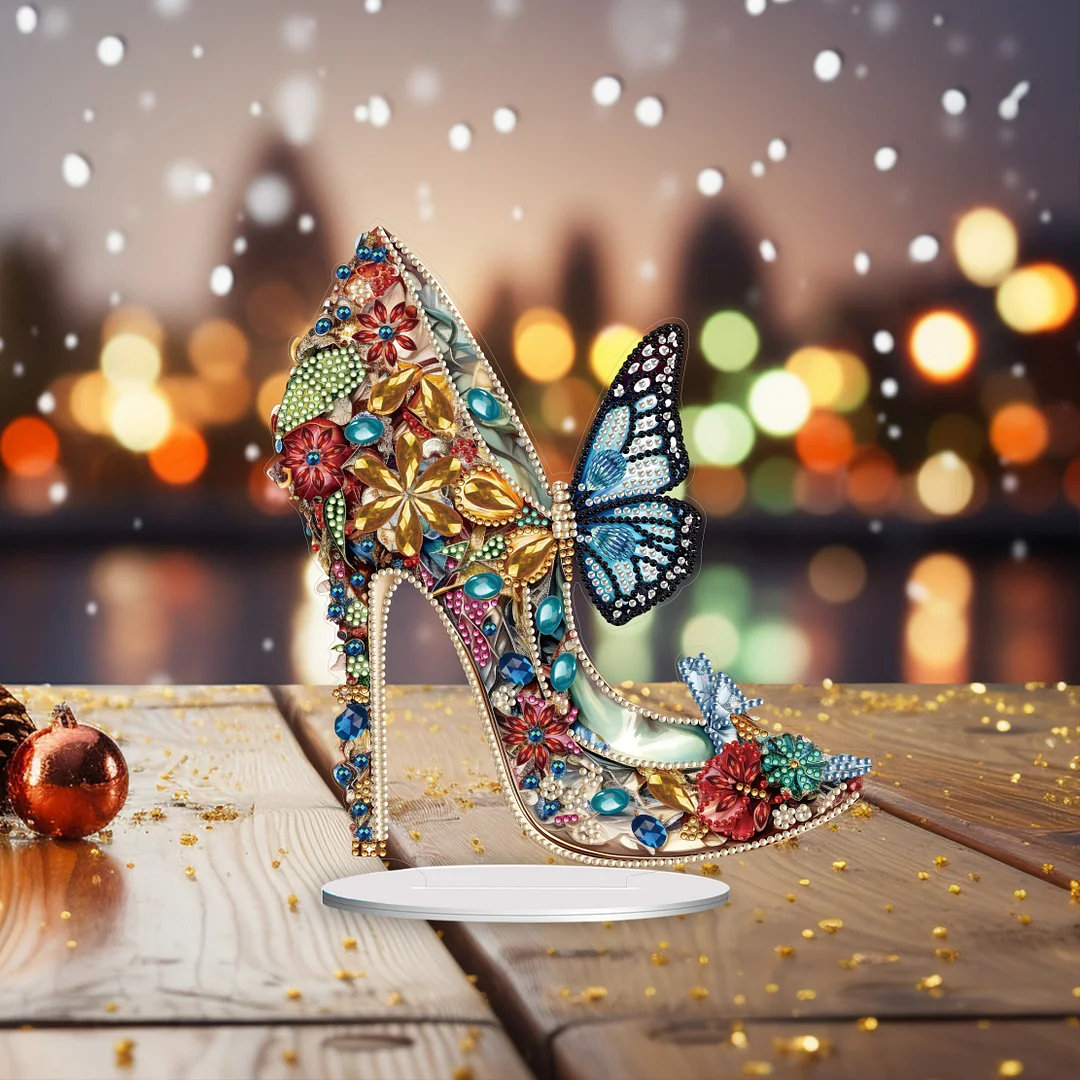 DIY High Heels Single Sided Diamond Painting Acrylic Tabletop Ornaments for Office Decor