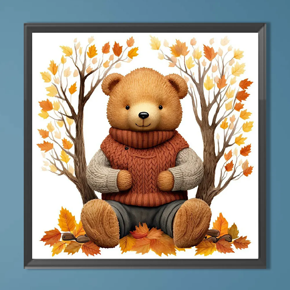 Diamond Painting - Full Round Drill - Fall Bear(Canvas|40*40cm)