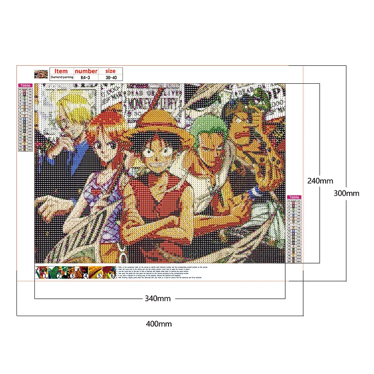 Cartoon Anime One Piece Luffy FULL Diamond Painting Kits UK Decoration DIY  Gifts