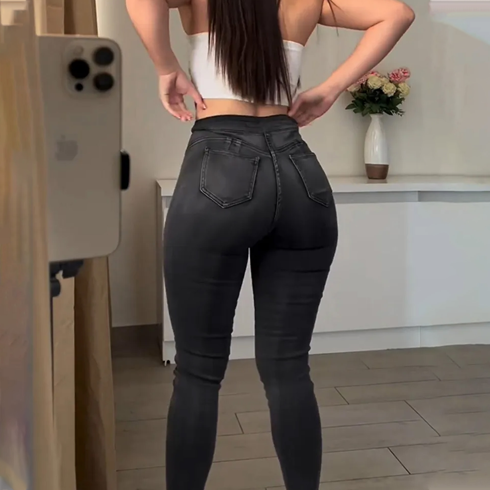 wearshes Tiny Butt Push Up Slimming Tummy Control Stretch Denim Skinny Jeans