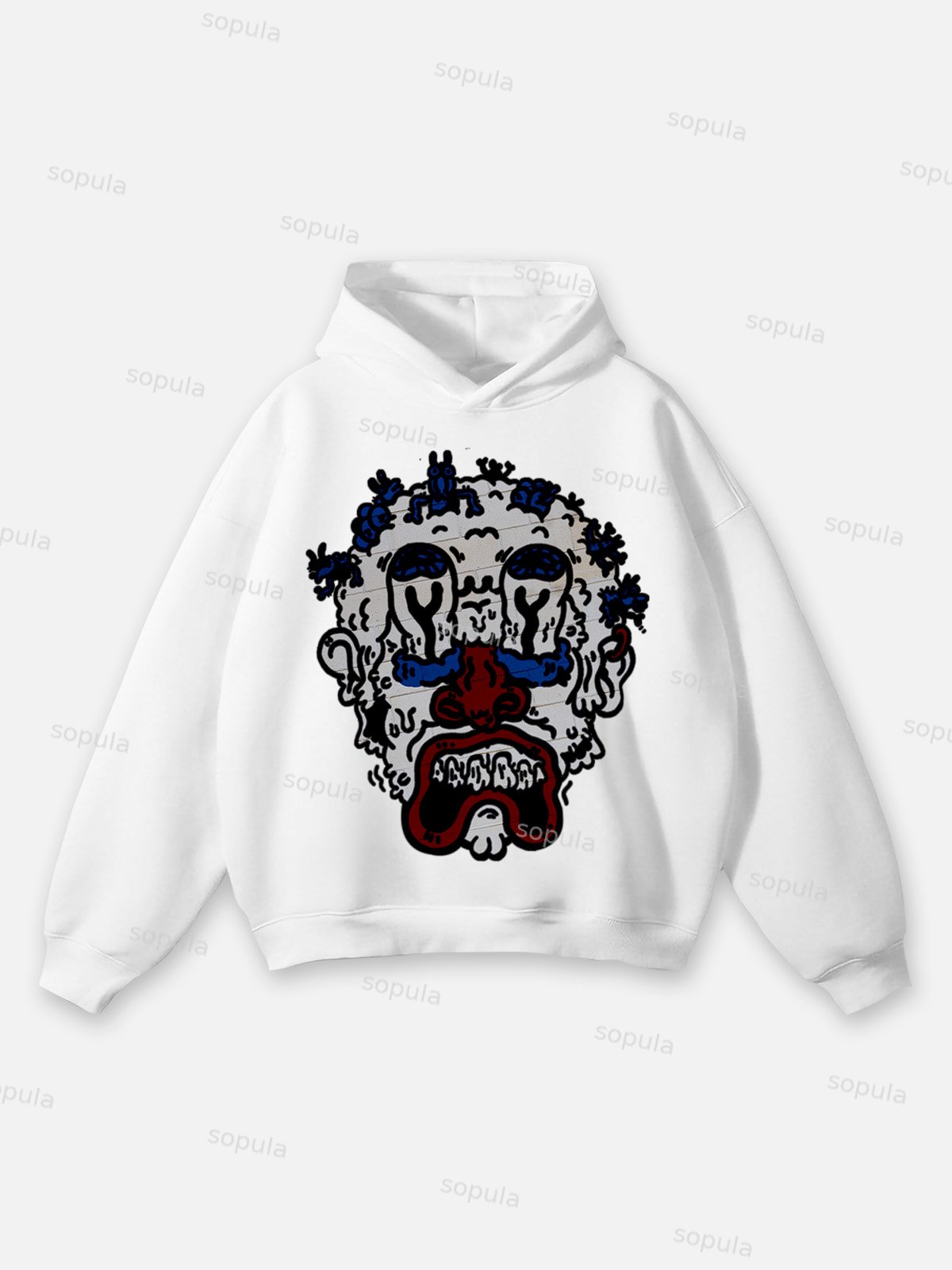 Vintage Clown Fanny Graphic Print Hoodie - SOPULA