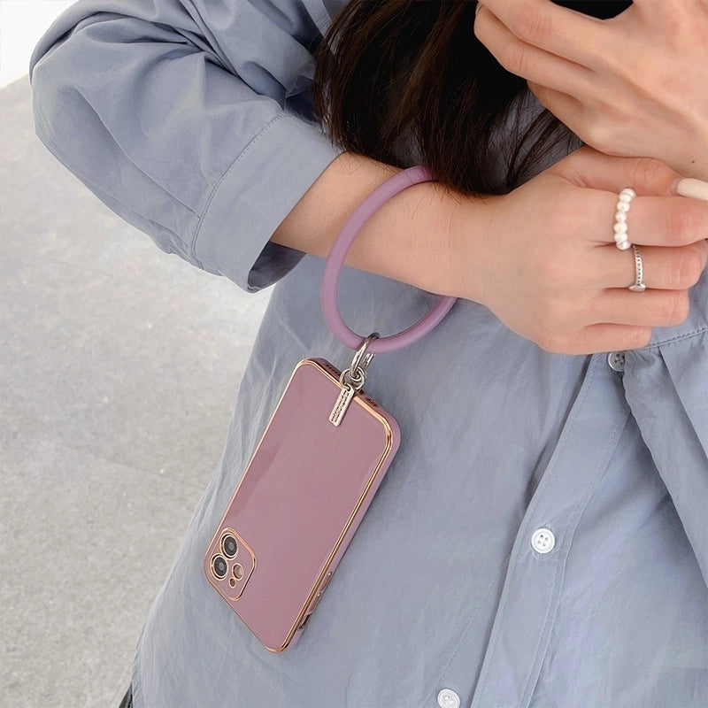 Round Solid Color Injection Molding/Injection Minimalist Bracelet Phone Accessories