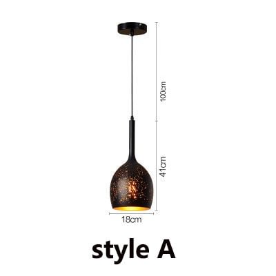 Vintage Pendant Light Iron Loft Nordic Porous Etching Lampshade