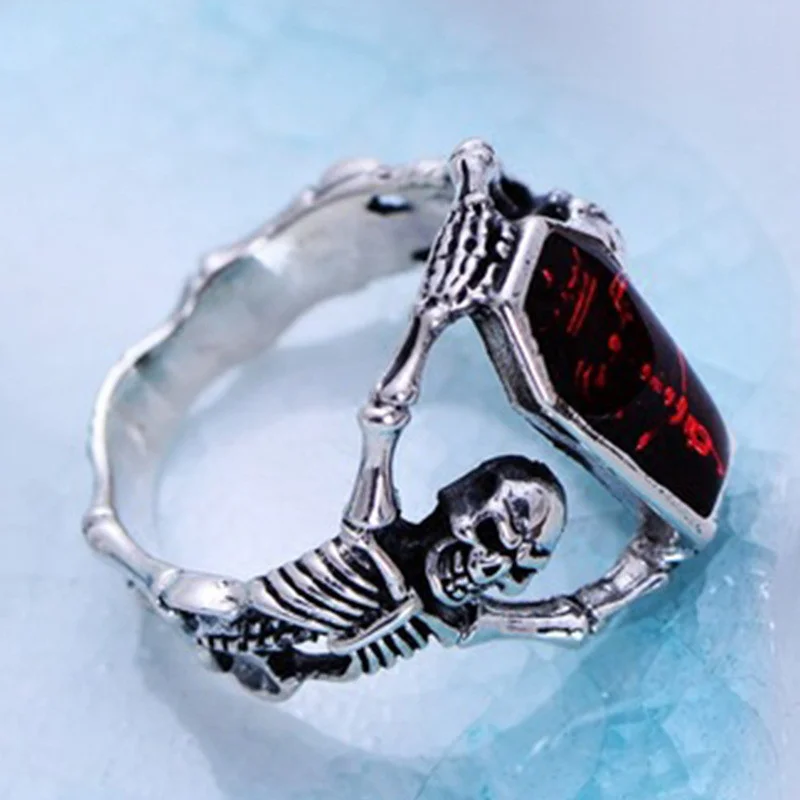 Vintage Punk Skull Ring Men Hip Hop Jewelry-VESSFUL