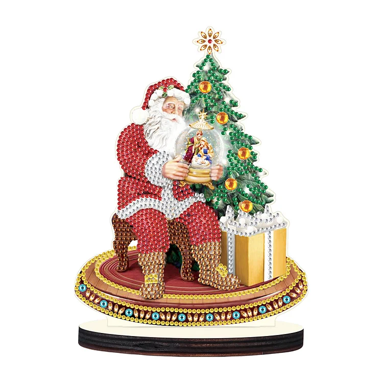 【Ornament】Wooden Christmas Desktop Diamond Painting Ornament for Home Office Desktop Decor gbfke